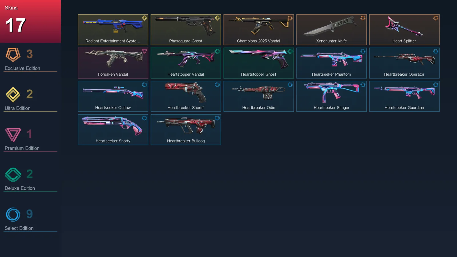 EU | Lv45 | Unranked | 17 Skin | 13 Agent | 23 Buddy