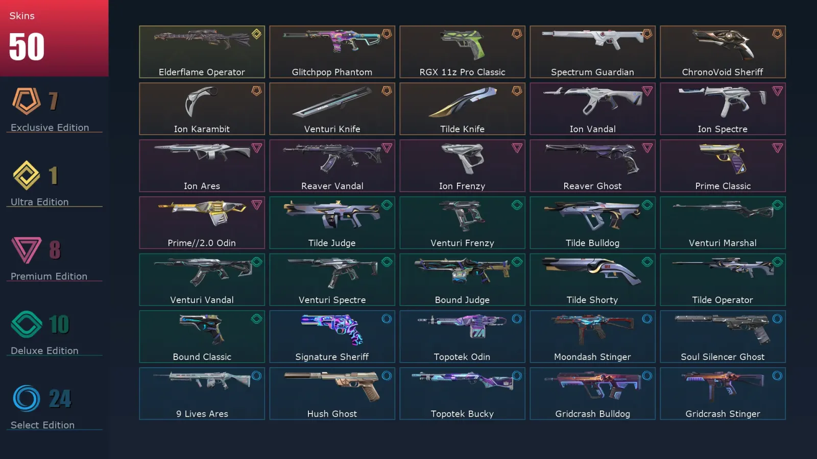 [Valorant] | EU | Level 109 | 22 Agents | 50 Skins — Valorant account