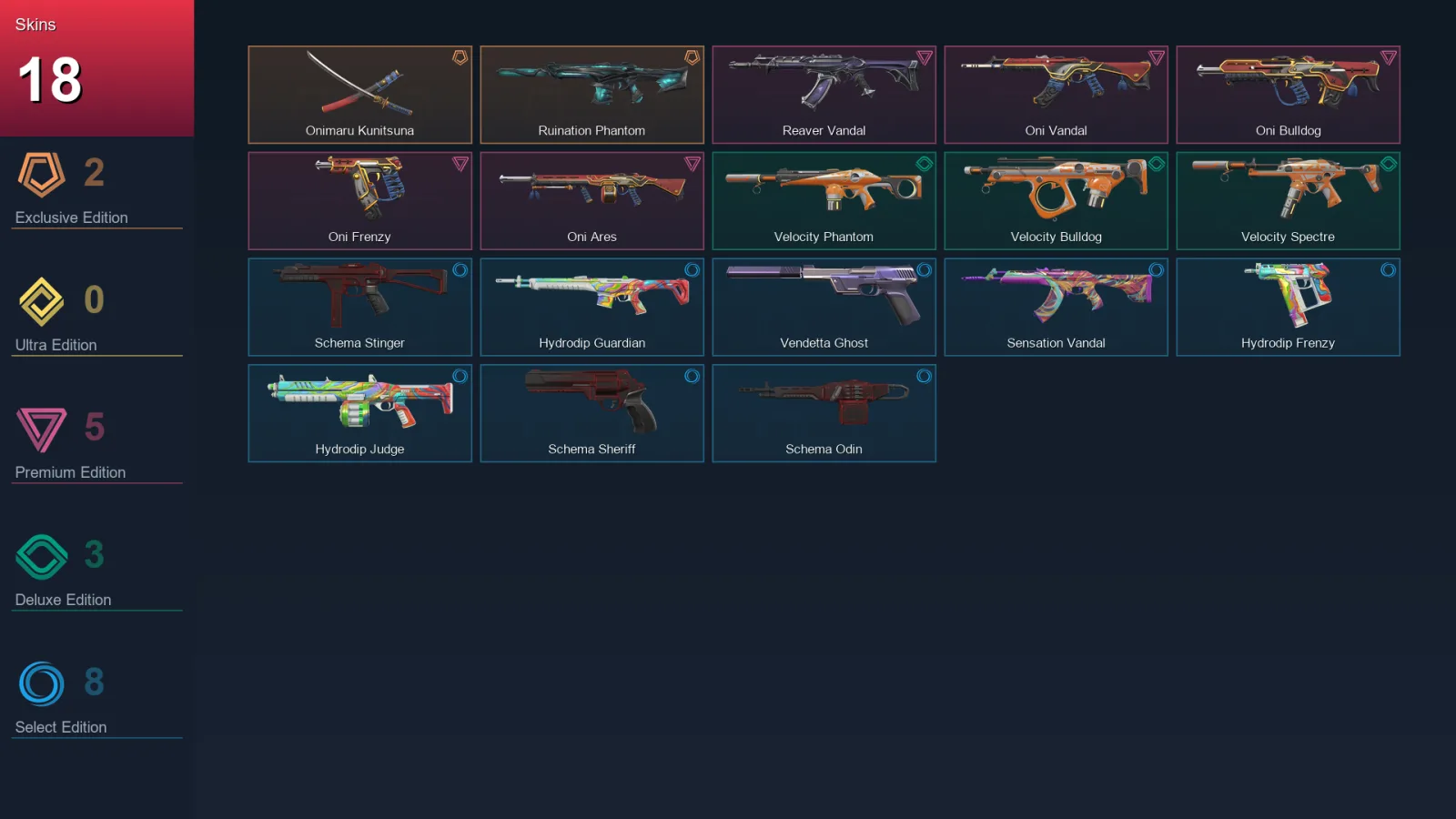 EU | Lv51 | Unranked | 18 Skin | 14 Agent | 38 Buddy
