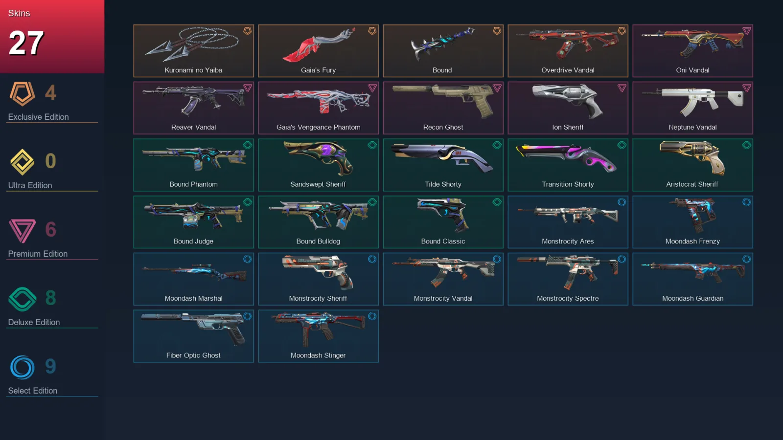 AP | Lv132 | Unranked | 27 Skin | 23 Agent | 46 Buddy