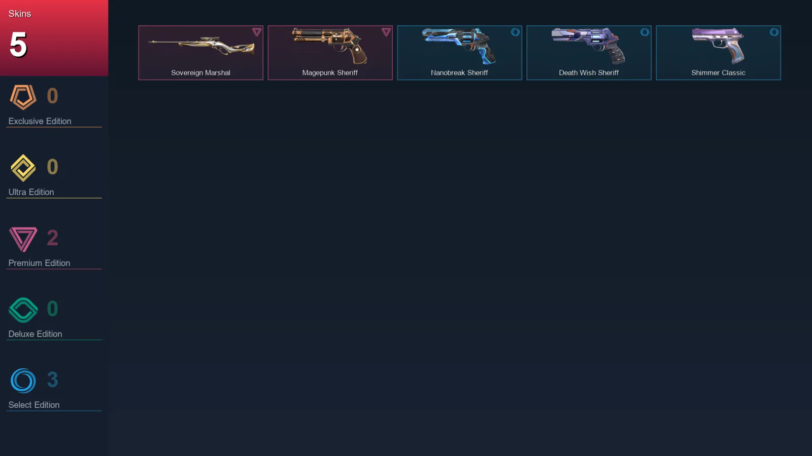 AP | Lv135 | Unranked | 5 Skin | 29 Agent | 70 Buddy