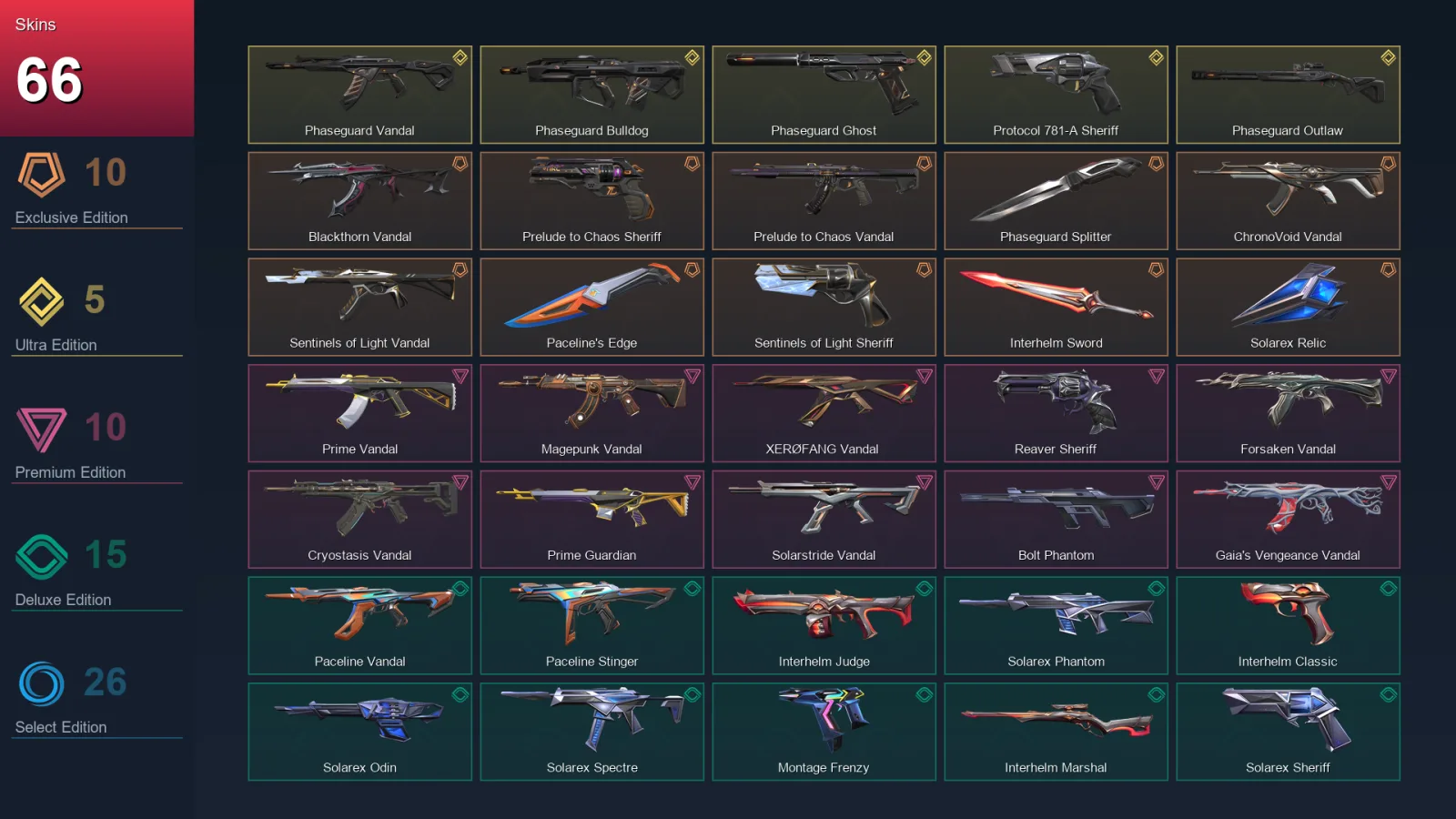 EU | Lv136 | Diamond II | 66 Skin | 29 Agent | 61 Buddy