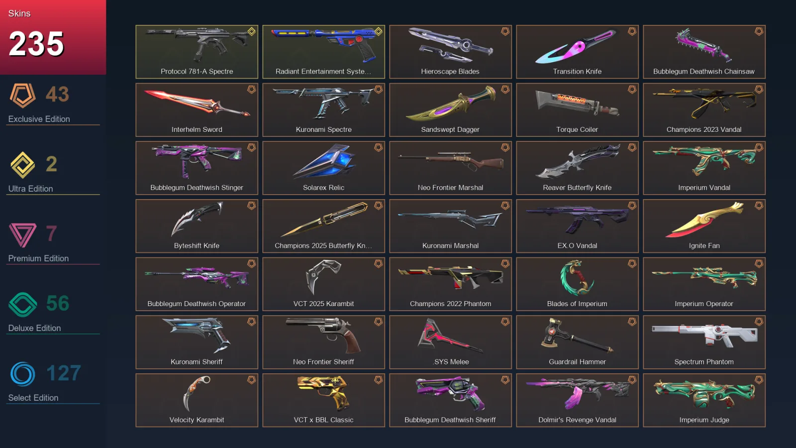 EU | Lv672 | Unranked | 235 Skin | 28 Agent | 243 Buddy