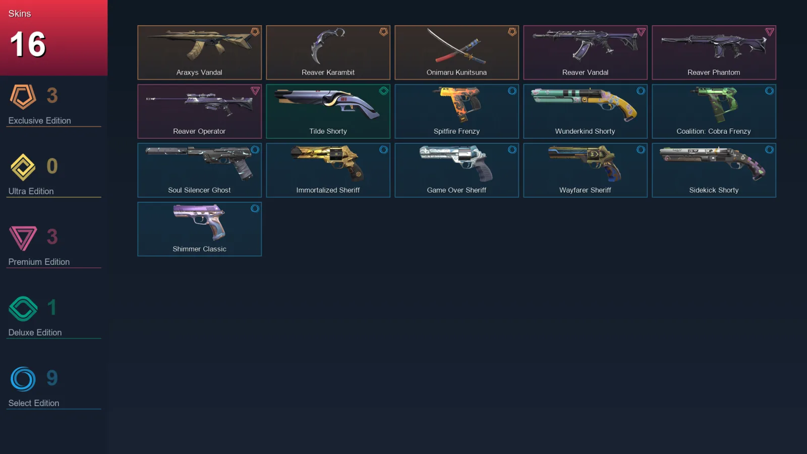 AP | Lv161 | Unranked | 16 Skin | 25 Agent | 56 Buddy