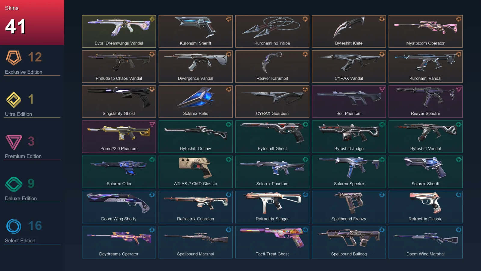 EU | Lv95 | Unranked | 41 Skin | 26 Agent | 33 Buddy