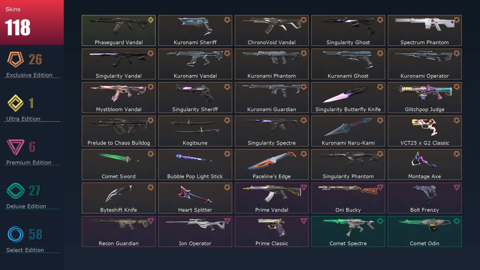 [Valorant] | EU | Level 251 | Diamond 2 | 29 Agents | 118 Skins — Valorant account