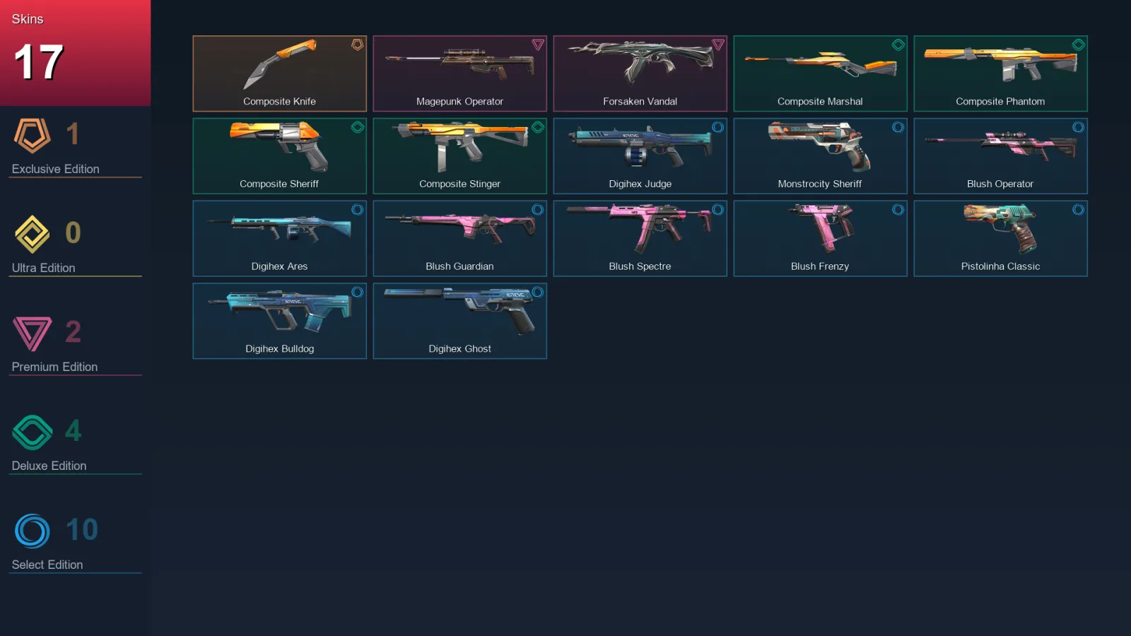 EU | Lv52 | Unranked | 17 Skin | 14 Agent | 21 Buddy — Valorant account