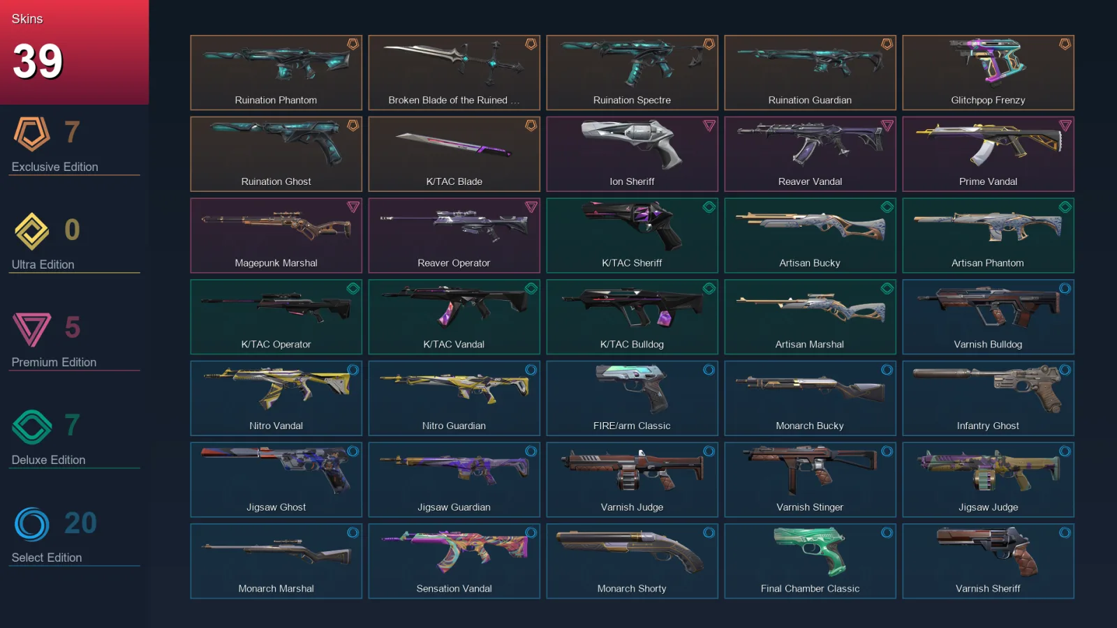 EU | Lv90 | Unranked | 39 Skin | 17 Agent | 48 Buddy