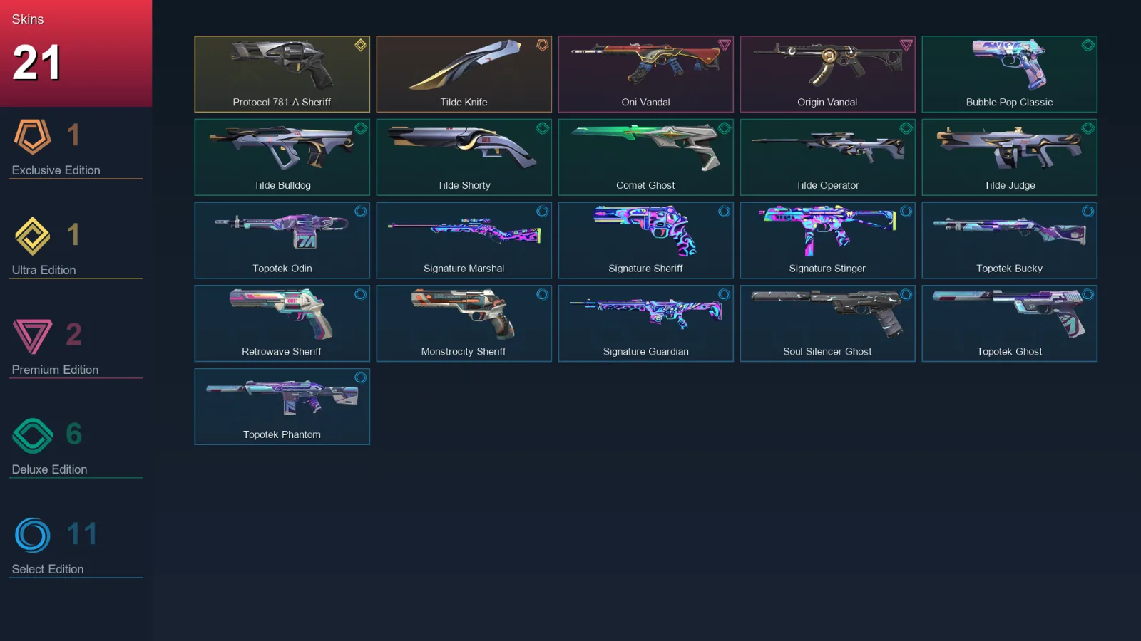 EU | Lv154 | Unranked | 21 Skin | 27 Agent | 56 Buddy — Valorant account