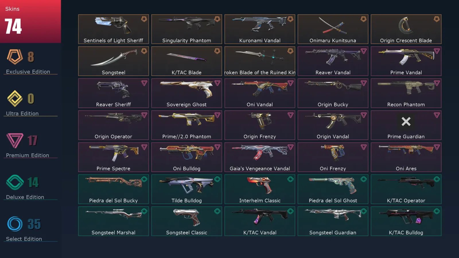 [Valorant] | EU | Level 188 | Silver 3 | 29 Agents | 74 Skins — Valorant account