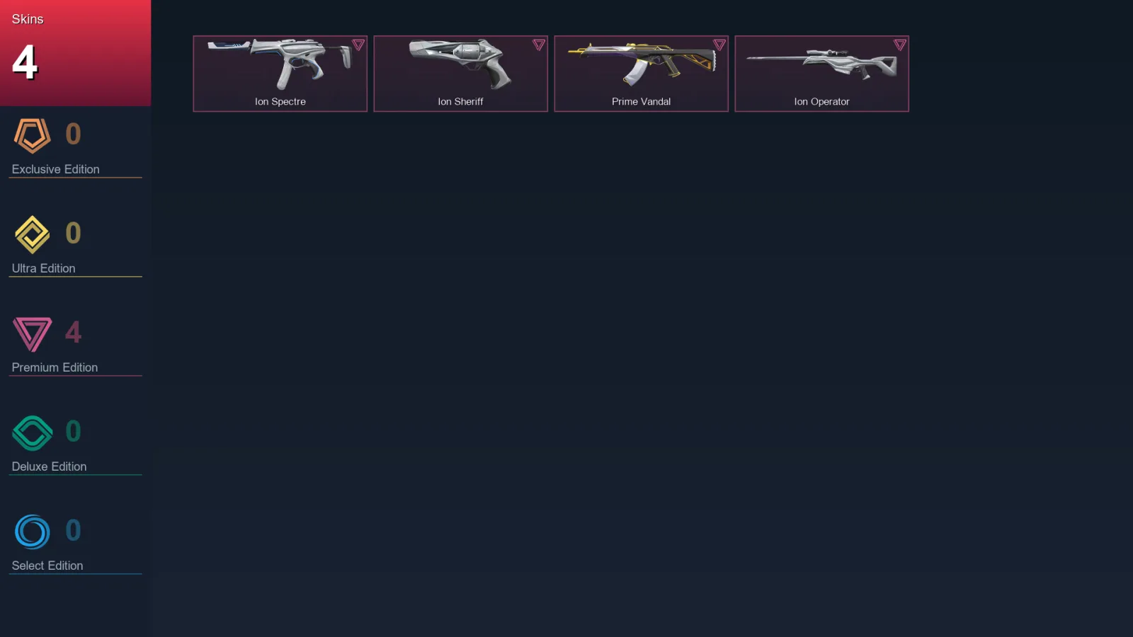 EU | Lv44 | Unranked | 4 Skin | 15 Agent | 21 Buddy