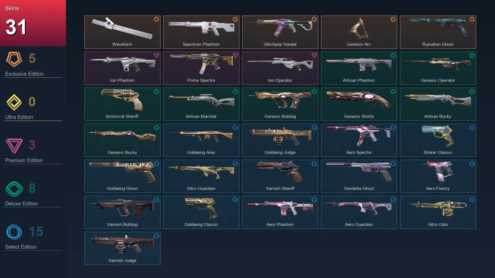 BR | Lv86 | Unranked | 31 Skin | 15 Agent | 45 Buddy
