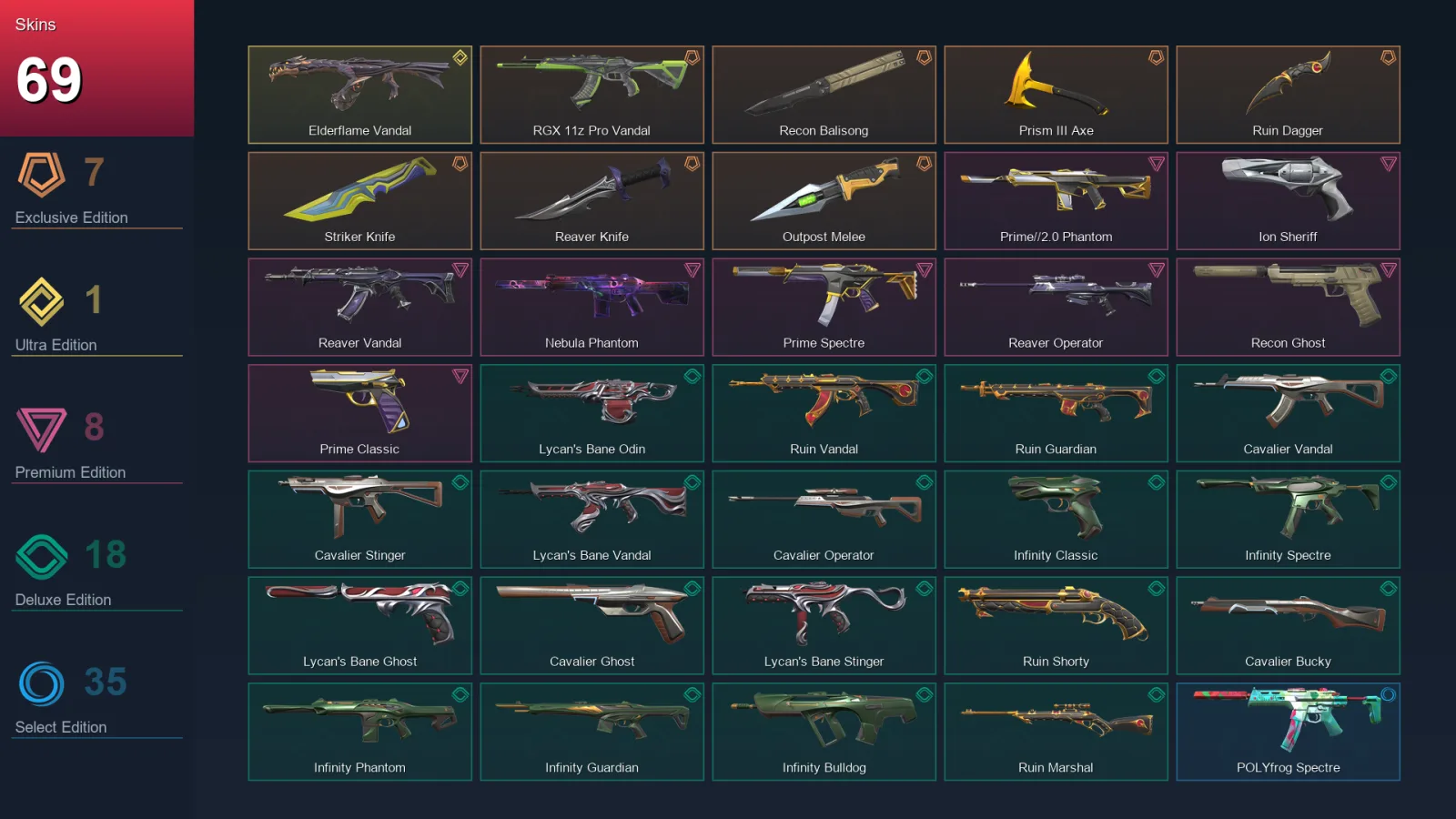 AP | Lv119 | Unranked | 69 Skin | 23 Agent | 76 Buddy
