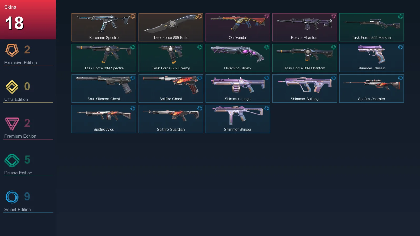 LA | Lv100 | Unranked | 18 Skin | 23 Agent | 44 Buddy — Unranked / Smurf Valorant