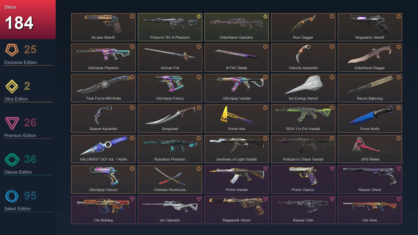 NA | Lv469 | Unranked | 184 Skin | 26 Agent | 180 Buddy