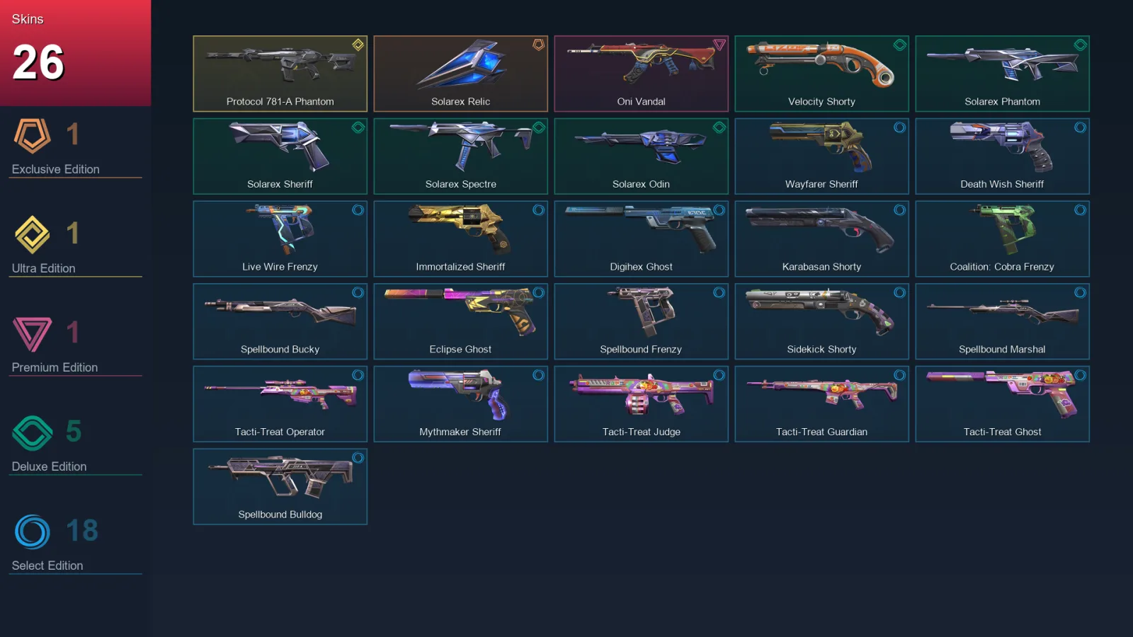 AP | Lv225 | Unranked | 26 Skin | 27 Agent | 94 Buddy