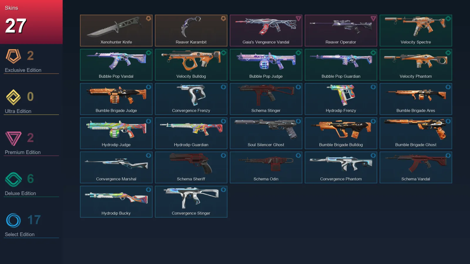 EU | Lv81 | Unranked | 27 Skin | 25 Agent | 55 Buddy