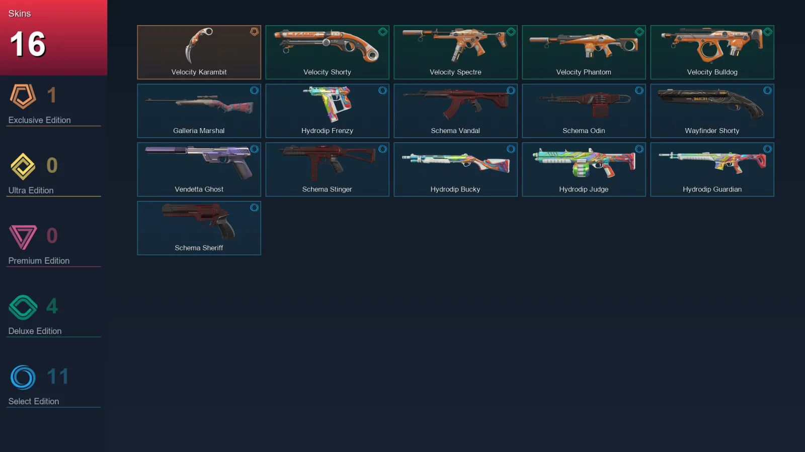 EU | Lv55 | Unranked | 16 Skin | 14 Agent | 23 Buddy