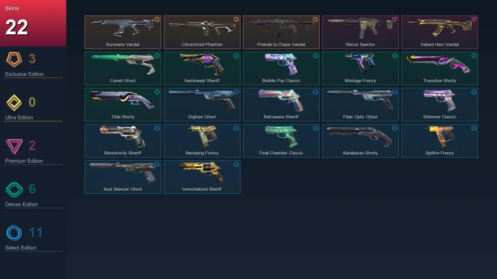 AP | Lv351 | Unranked | 22 Skin | 29 Agent | 109 Buddy