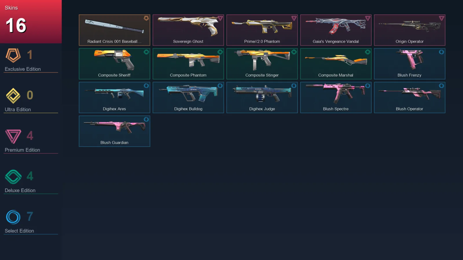 EU | Lv45 | Unranked | 16 Skin | 18 Agent | 31 Buddy — Valorant account