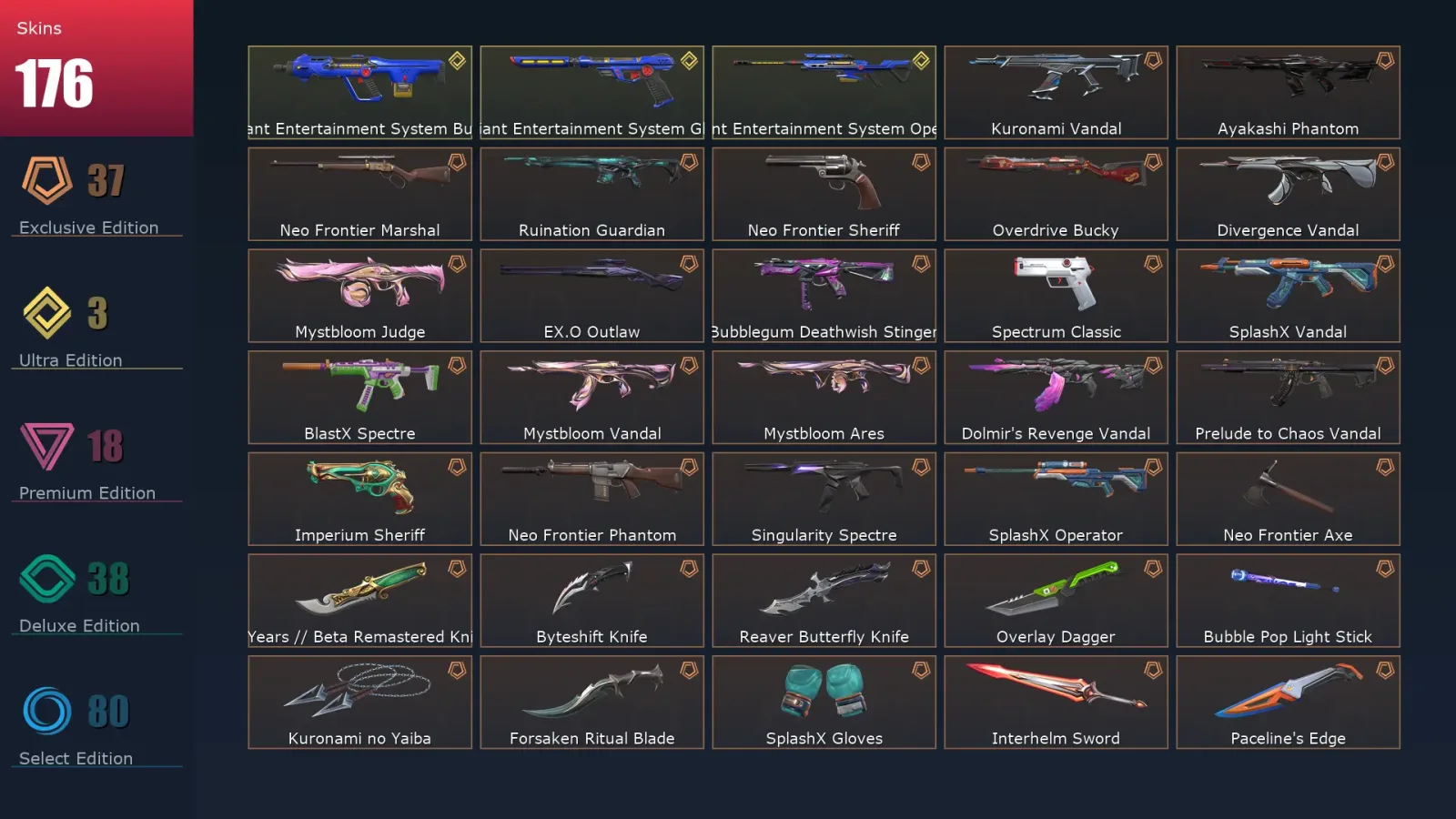 [Valorant] | EU | Level 167 | 29 Agents | 176 Skins — Valorant account