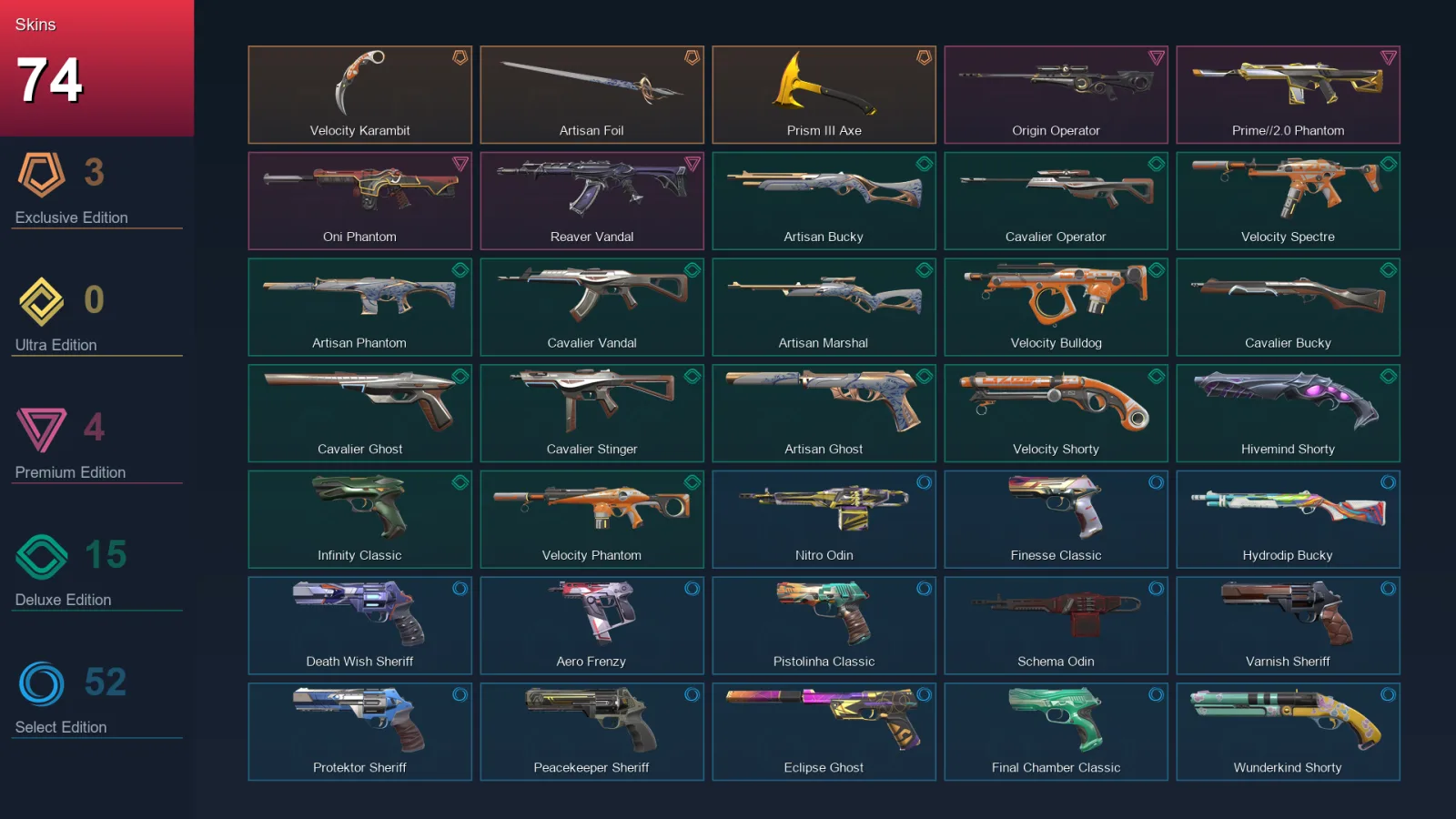 AP | Lv332 | Unranked | 74 Skin | 22 Agent | 118 Buddy — Valorant account