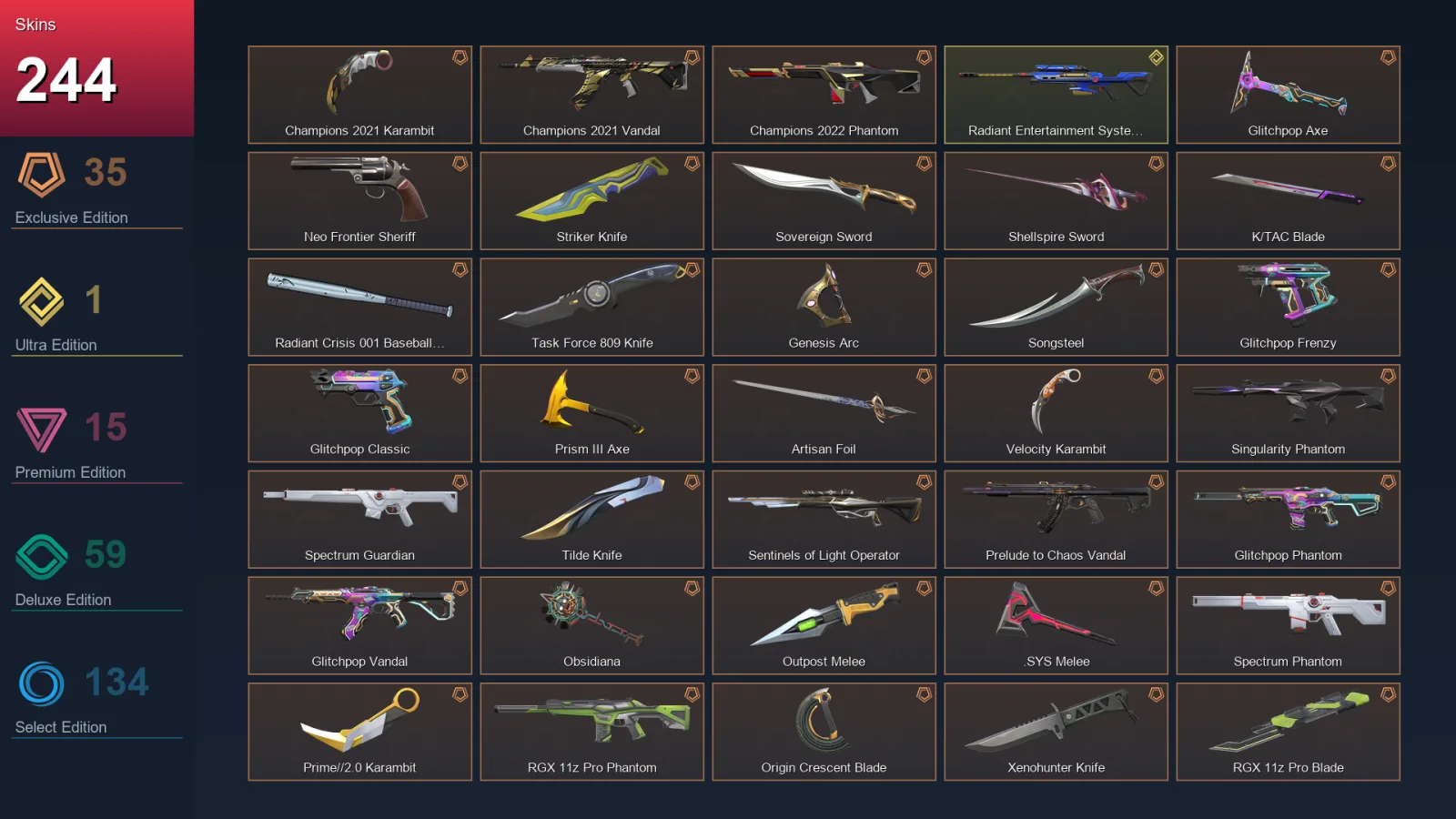 NA | Lv349 | Unranked | 244 Skin | 29 Agent | 192 Buddy