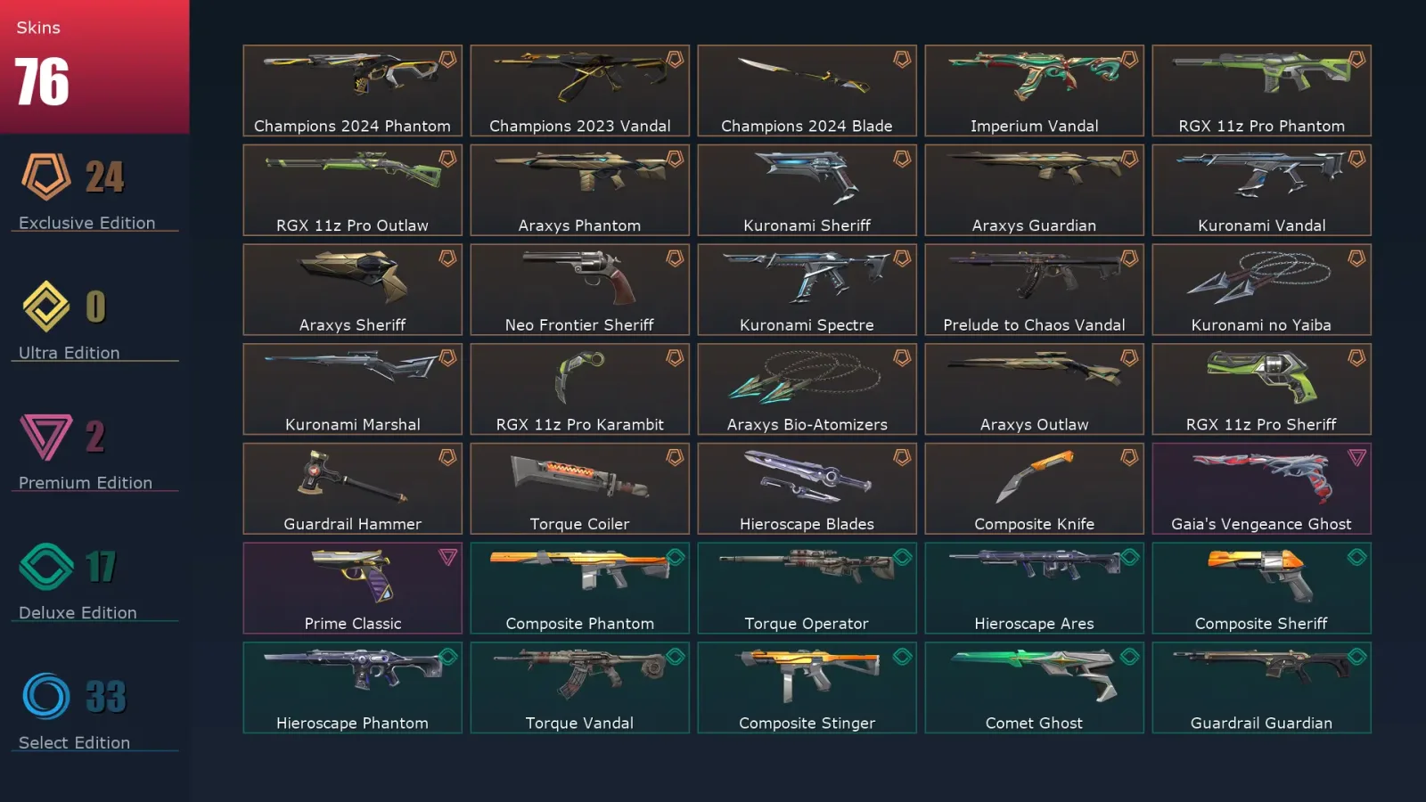 [Valorant] | EU | Level 112 | 27 Agents | 76 Skins — Valorant account