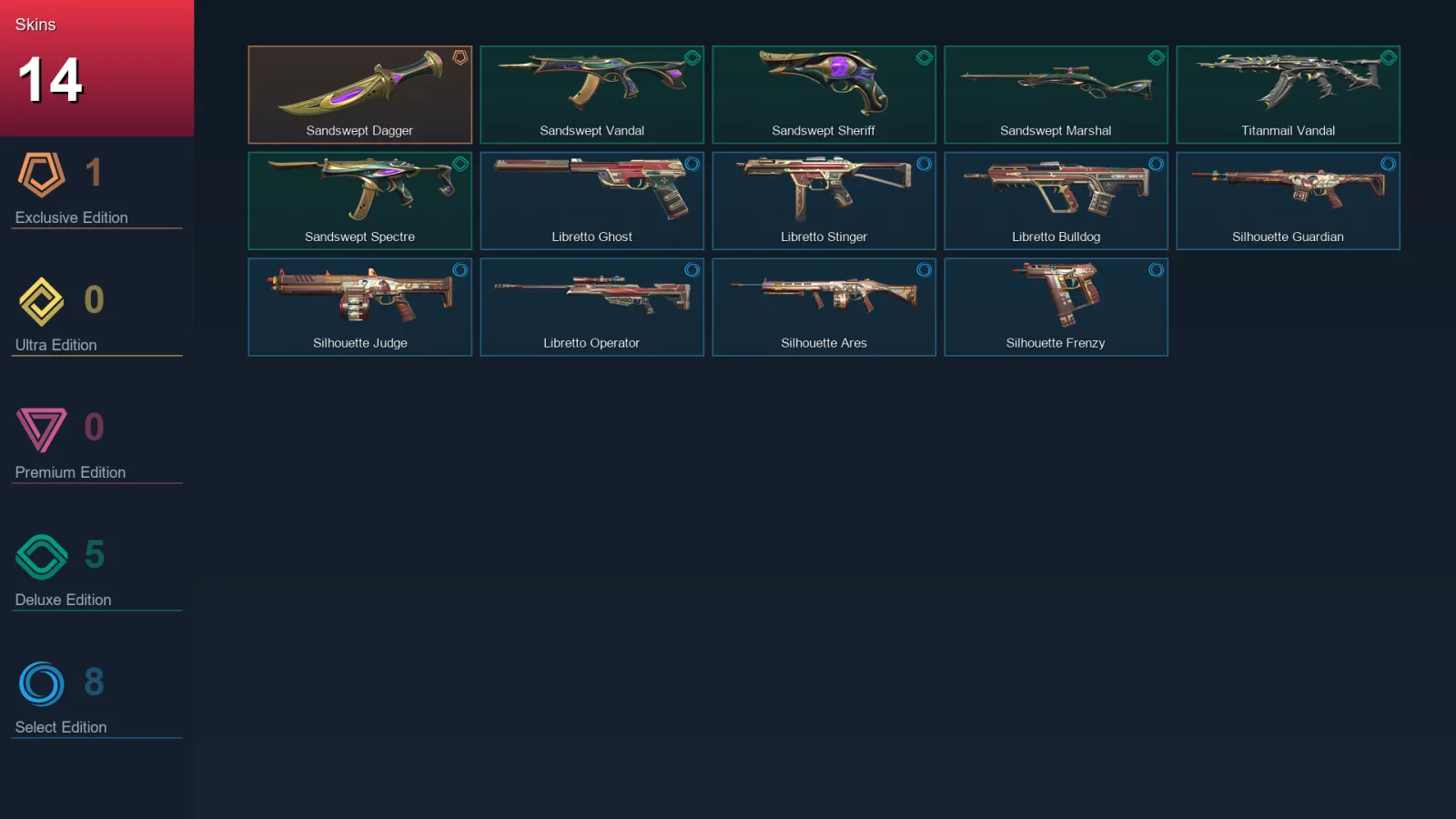 AP | Lv62 | Unranked | 14 Skin | 21 Agent | 32 Buddy