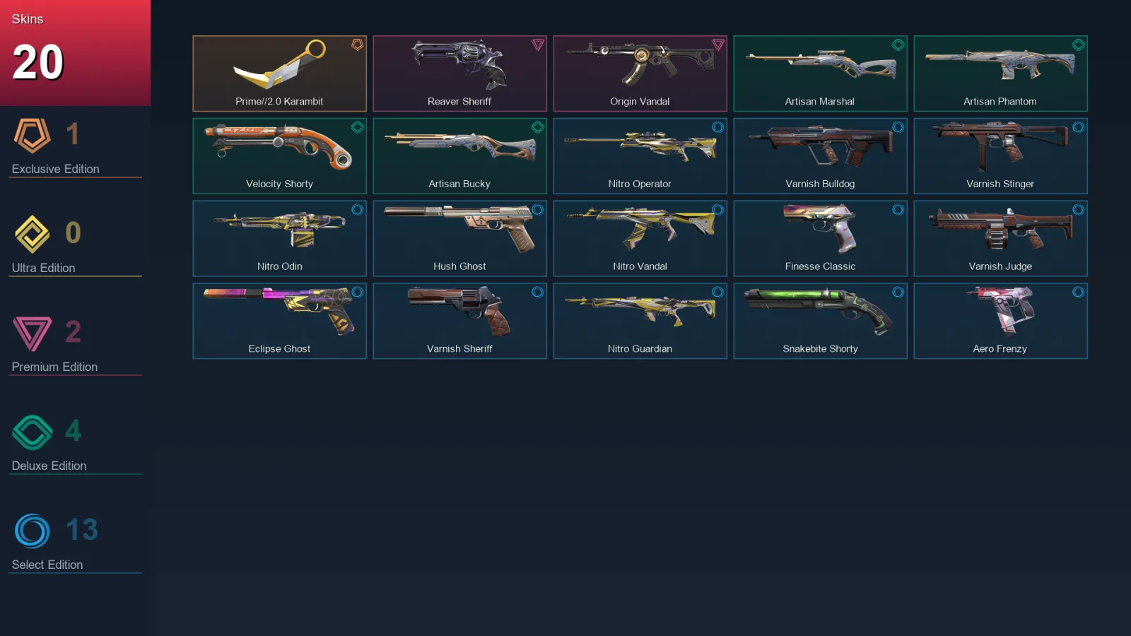 AP | Lv127 | Unranked | 20 Skin | 23 Agent | 62 Buddy