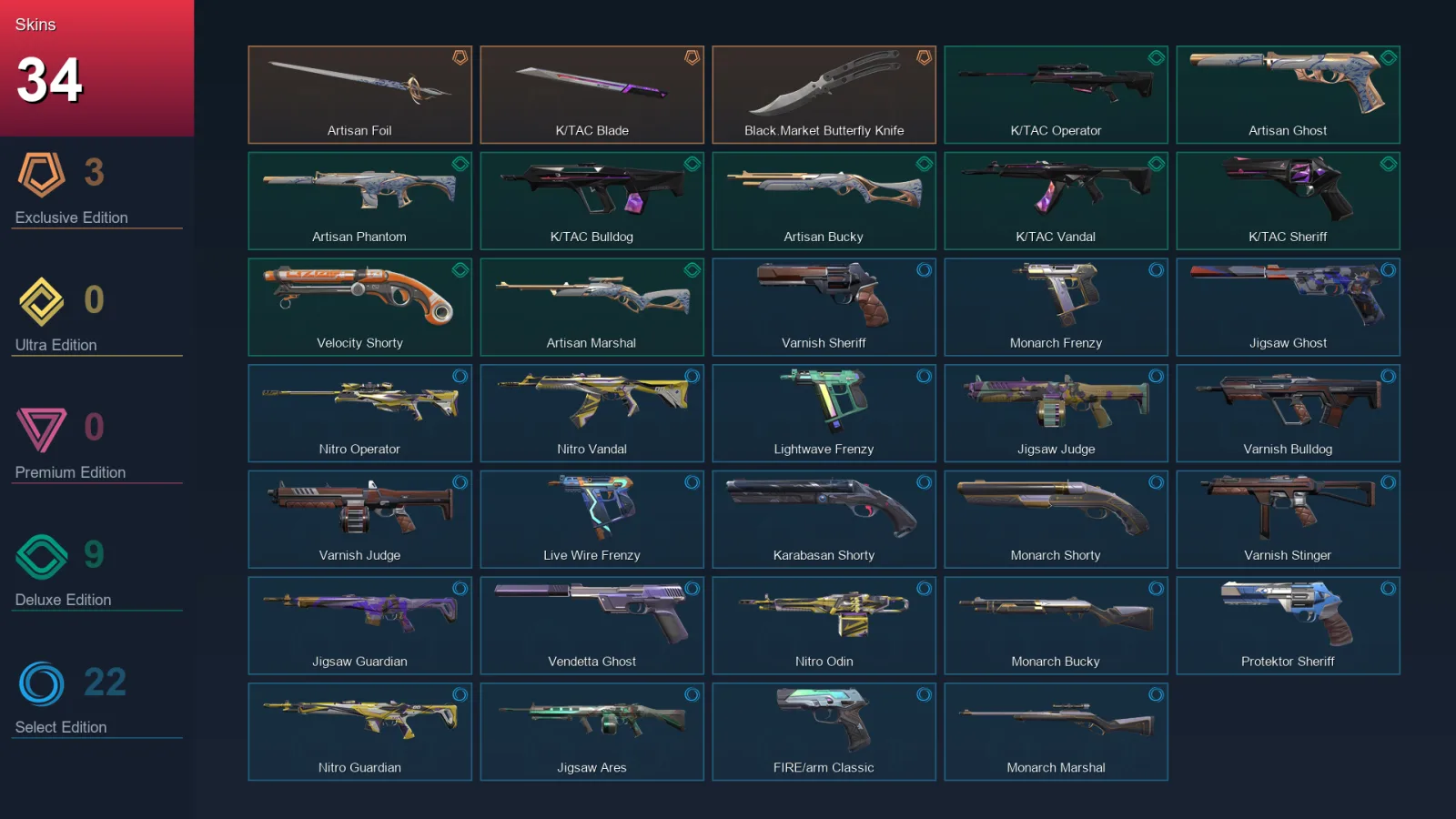 LA | Lv126 | Unranked | 34 Skin | 21 Agent | 58 Buddy