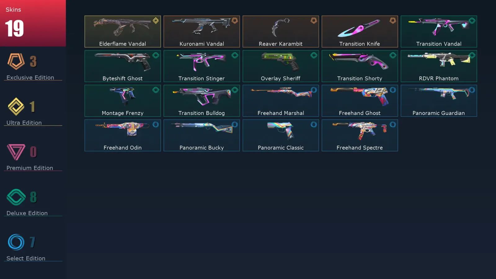 [Valorant] | EU | Level 150 | 29 Agents | 19 Skins