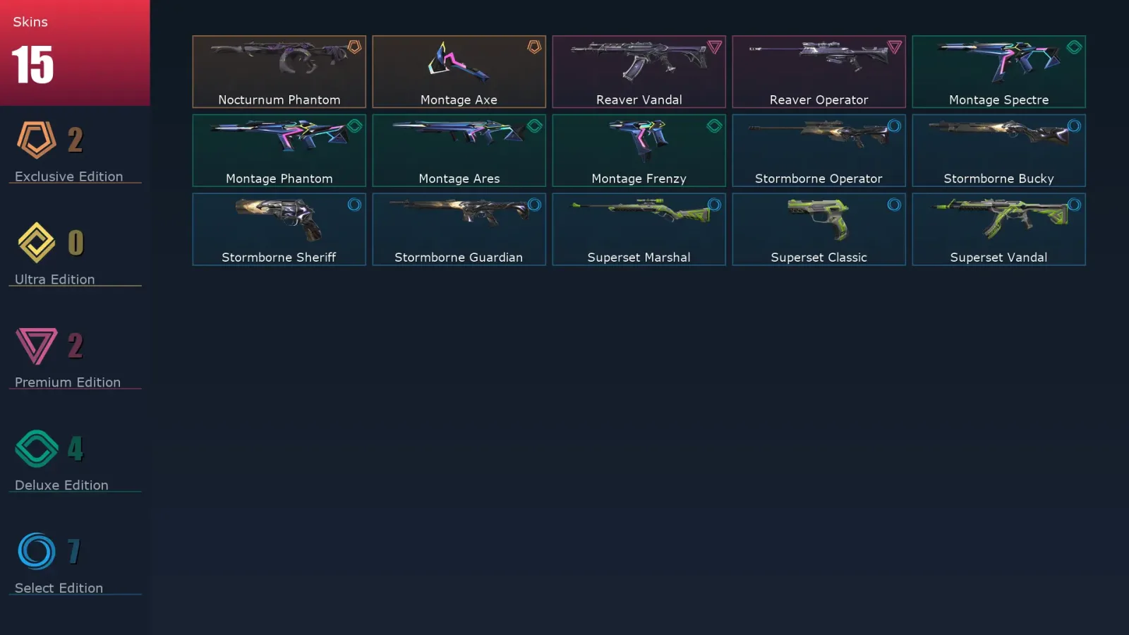[Valorant] | EU | Level 51 | Silver 1 | 18 Agents | 15 Skins