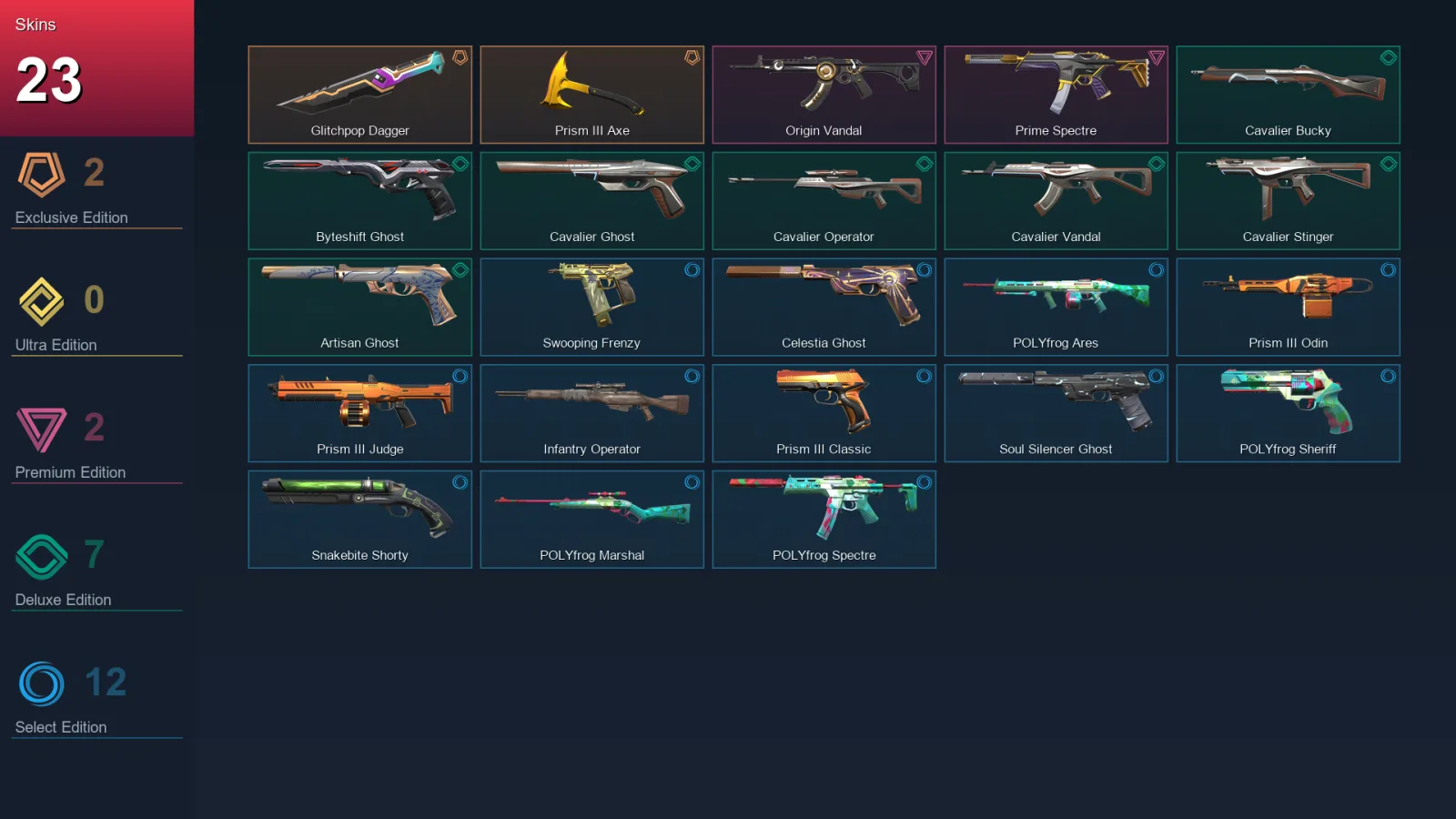 AP | Lv141 | Unranked | 23 Skin | 26 Agent | 83 Buddy