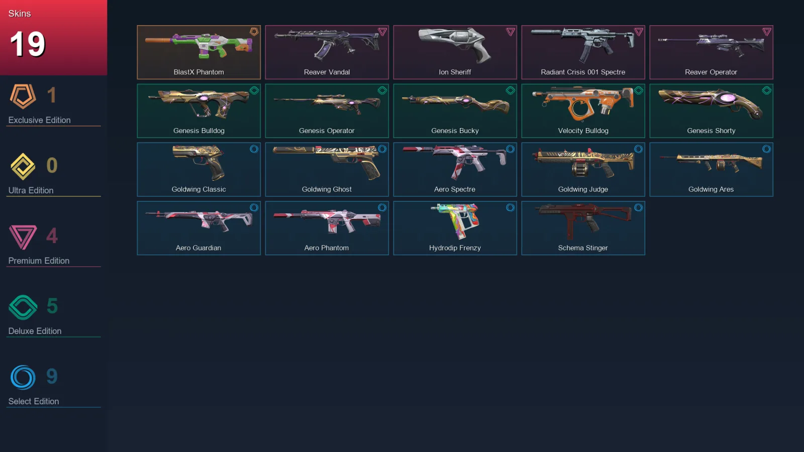 NA | Lv38 | Unranked | 19 Skin | 29 Agent | 18 Buddy — Valorant account