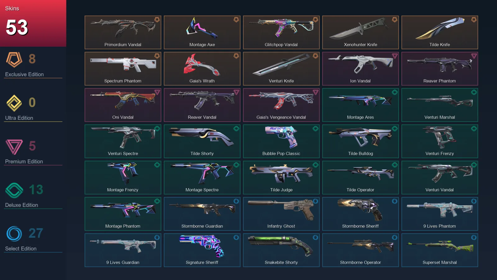 EU | Lv131 | Gold I | 53 Skin | 27 Agent | 76 Buddy
