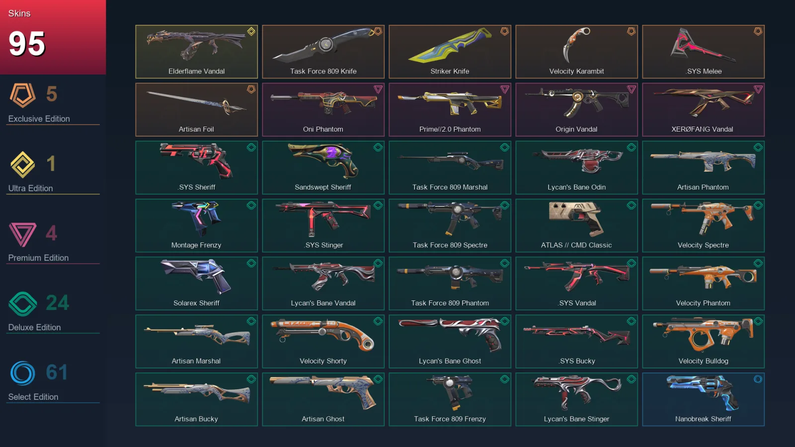 AP | Lv382 | Unranked | 95 Skin | 28 Agent | 167 Buddy