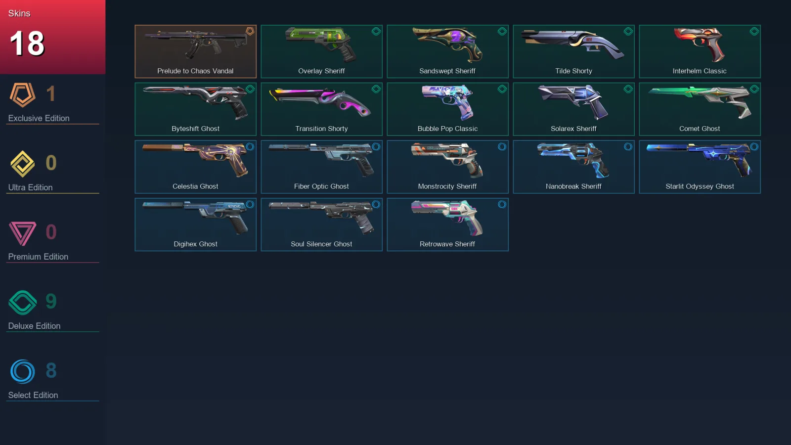 AP | Lv412 | Unranked | 18 Skin | 28 Agent | 105 Buddy — Valorant account