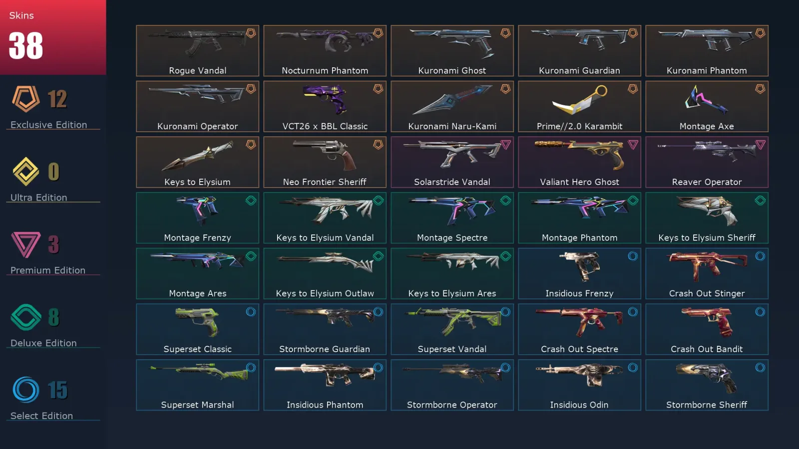 [Valorant] | EU | Level 51 | 13 Agents | 38 Skins — Valorant account