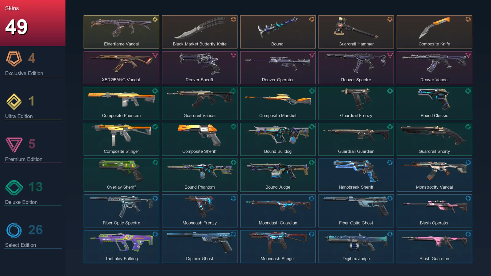 BR | Lv130 | Unranked | 49 Skin | 26 Agent | 64 Buddy — Valorant account