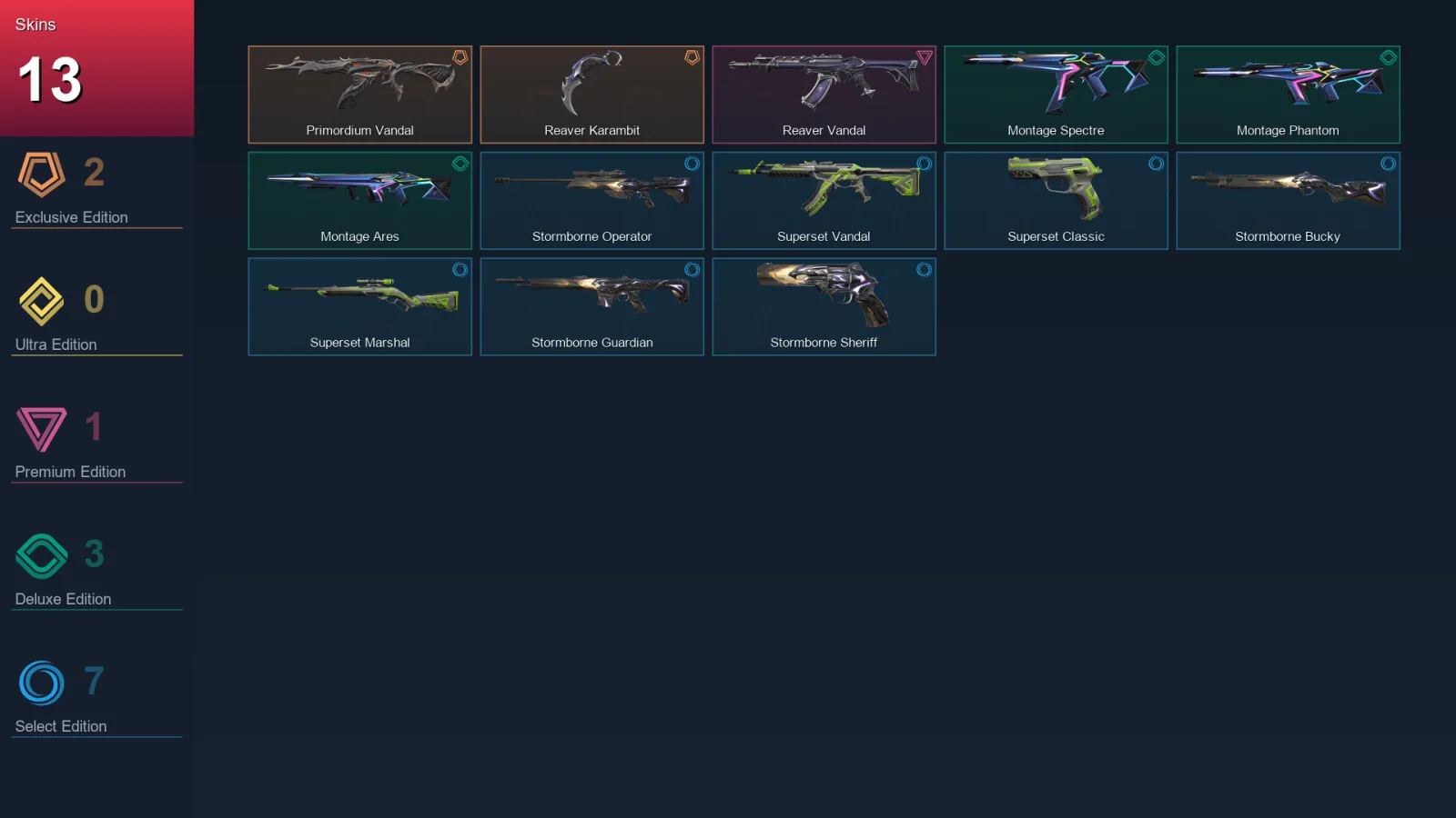 NA | Lv25 | Unranked | 13 Skin | 12 Agent | 15 Buddy