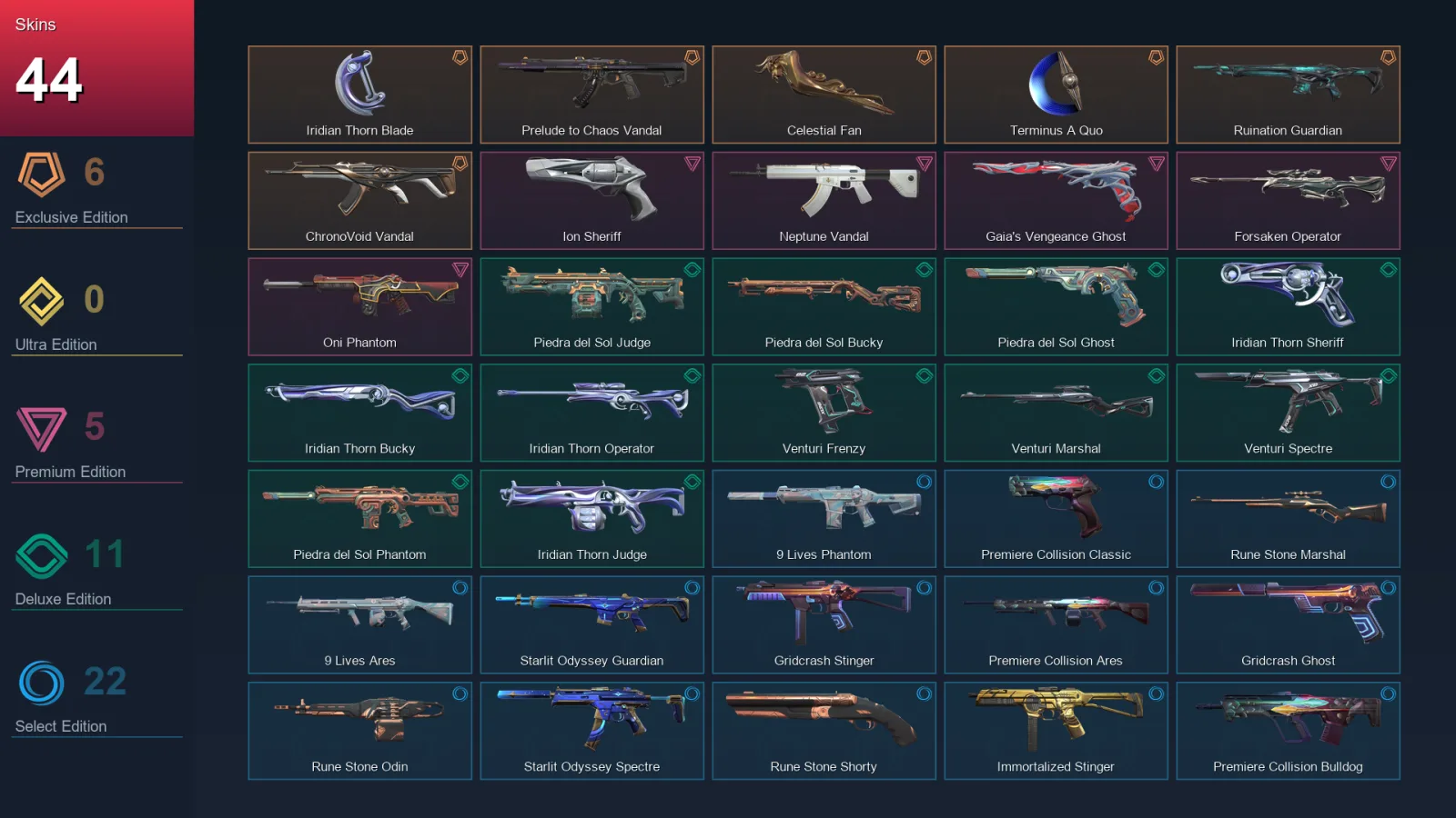 EU | Lv97 | Unranked | 44 Skin | 23 Agent | 58 Buddy — Valorant account
