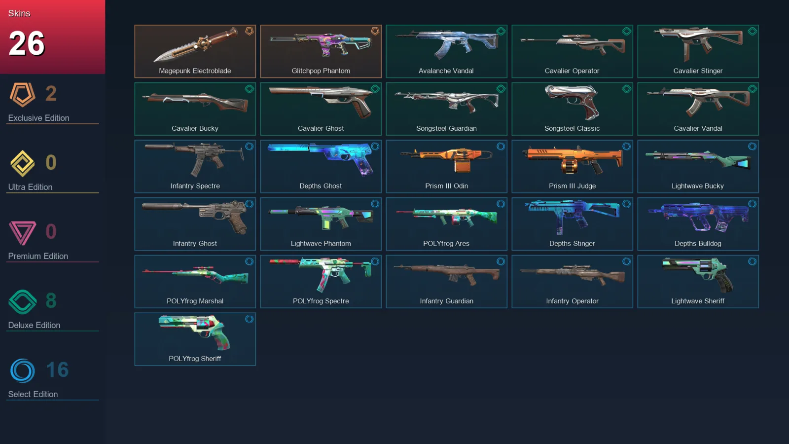 NA | Lv23 | Unranked | 26 Skin | 12 Agent | 22 Buddy