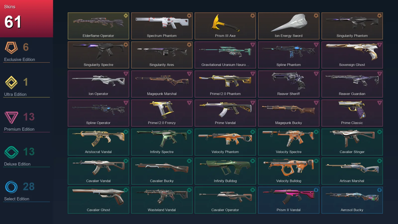 NA | Lv27 | Unranked | 61 Skin | 16 Agent | 29 Buddy