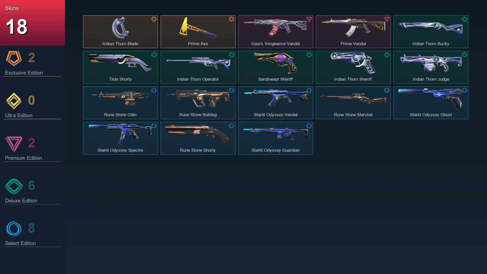 EU | Lv88 | Unranked | 18 Skin | 23 Agent | 40 Buddy