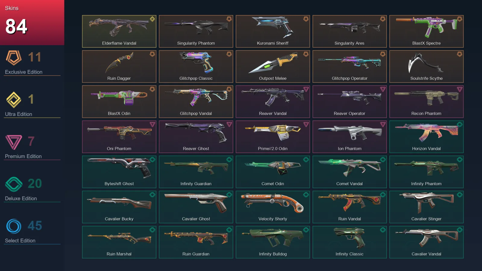 BR | Lv310 | Unranked | 84 Skin | 27 Agent | 135 Buddy
