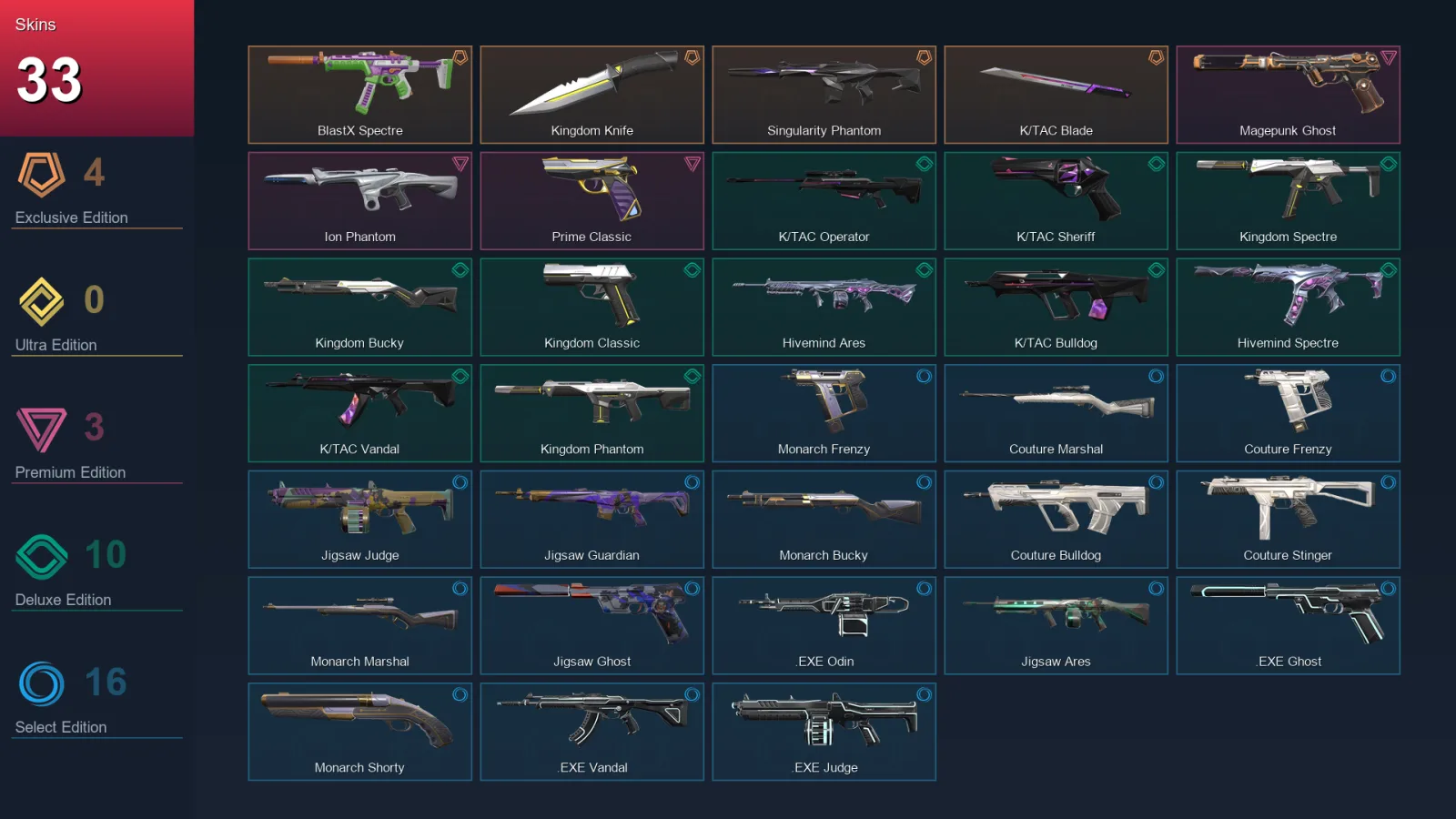 LA | Lv75 | Unranked | 33 Skin | 19 Agent | 39 Buddy — Valorant account