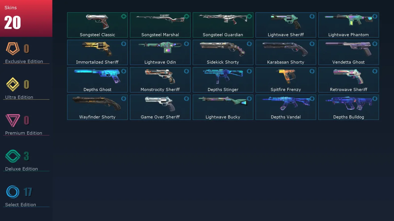 [Valorant] | EU | Level 170 | Silver 2 | 29 Agents | 20 Skins
