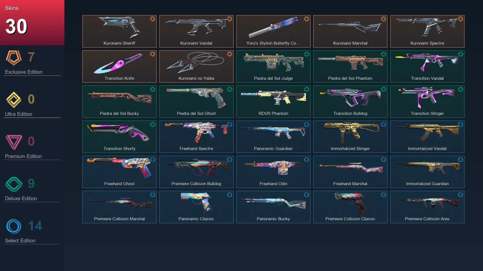 AP | Lv68 | Unranked | 30 Skin | 15 Agent | 36 Buddy