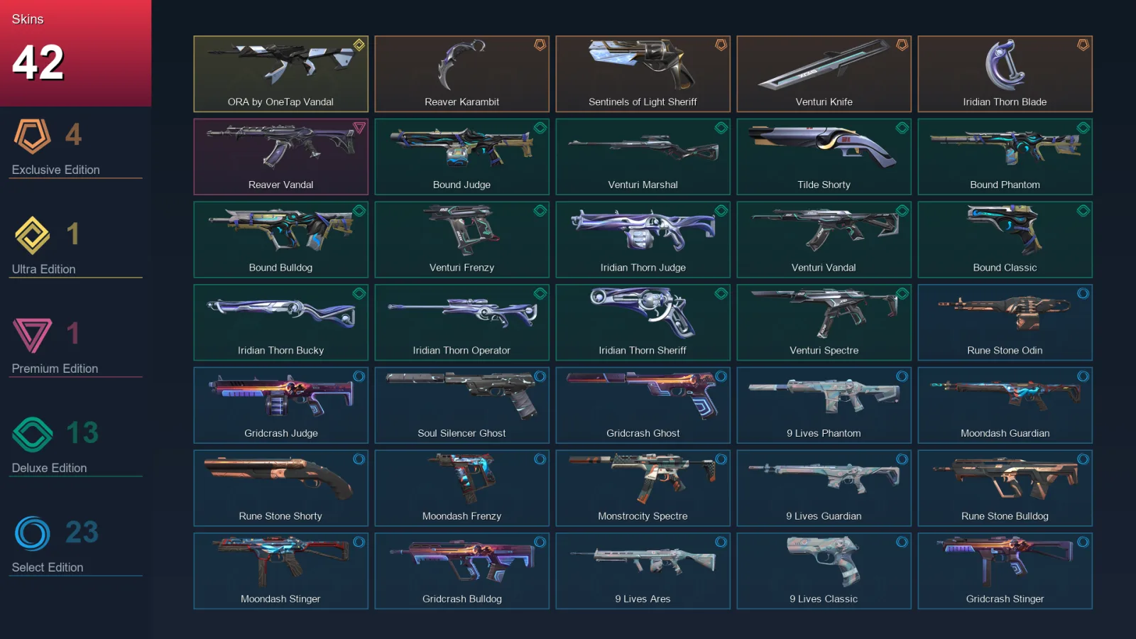 EU | Lv119 | Unranked | 42 Skin | 26 Agent | 54 Buddy — Valorant account